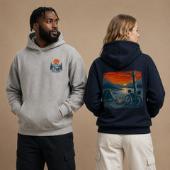 Bikepacking Sunset Campfire Vintage Graphic Apparel Collection