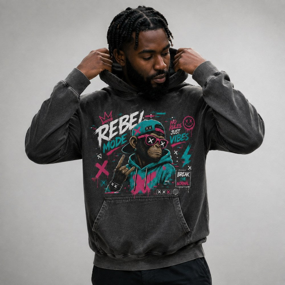 Funky Monkey Rebel Mode Neon Streetwear Graphic Apparel Collection