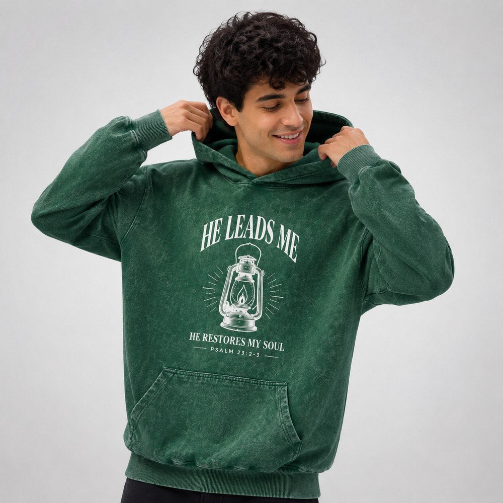 He Leads Me Psalm 23 Still Waters Graphic Apparel Collection
