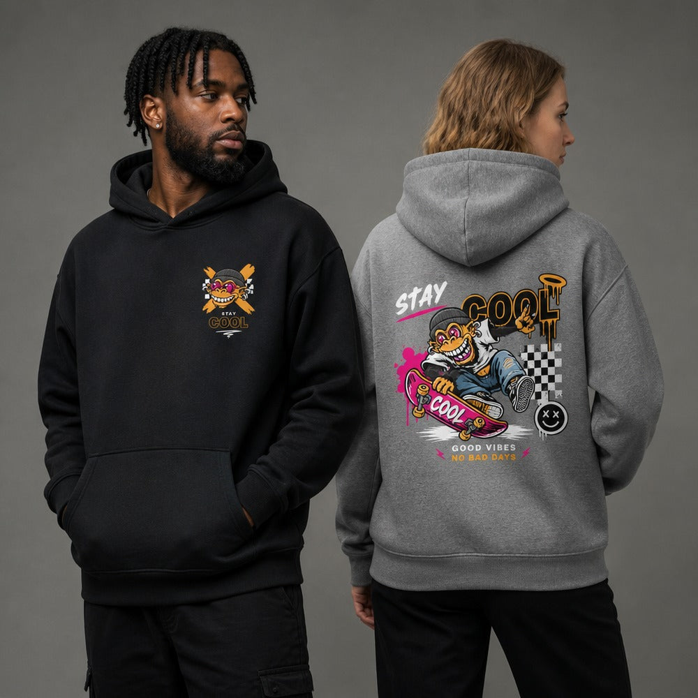 Stay Cool Monkey Skateboard Streetwear Graphic Apparel Collection