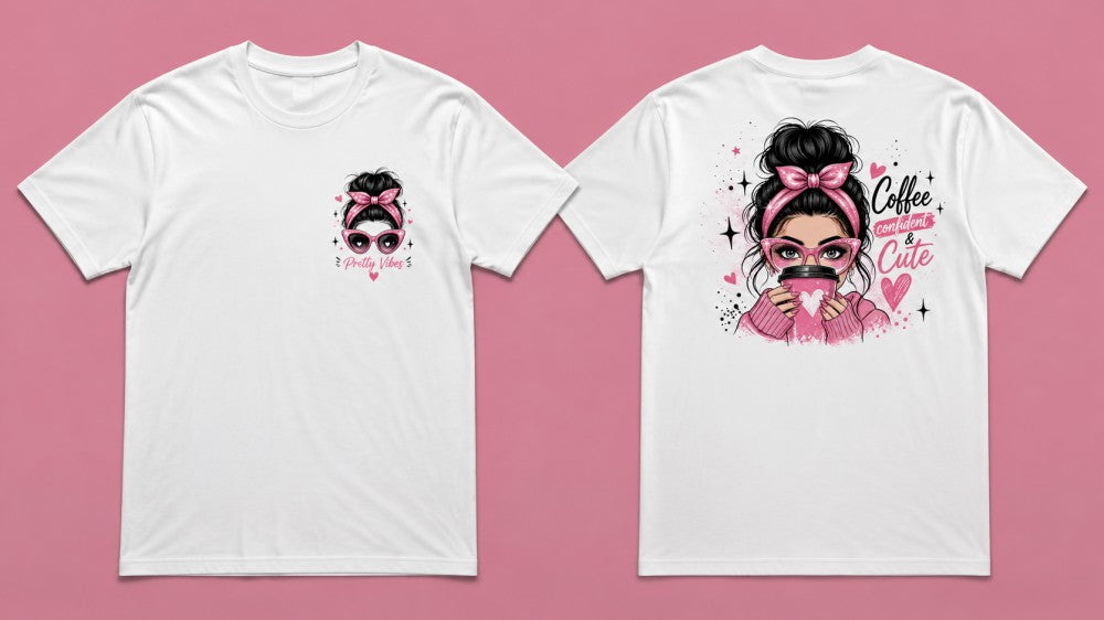 Coffee Confident Cute Graphic Apparel Collection