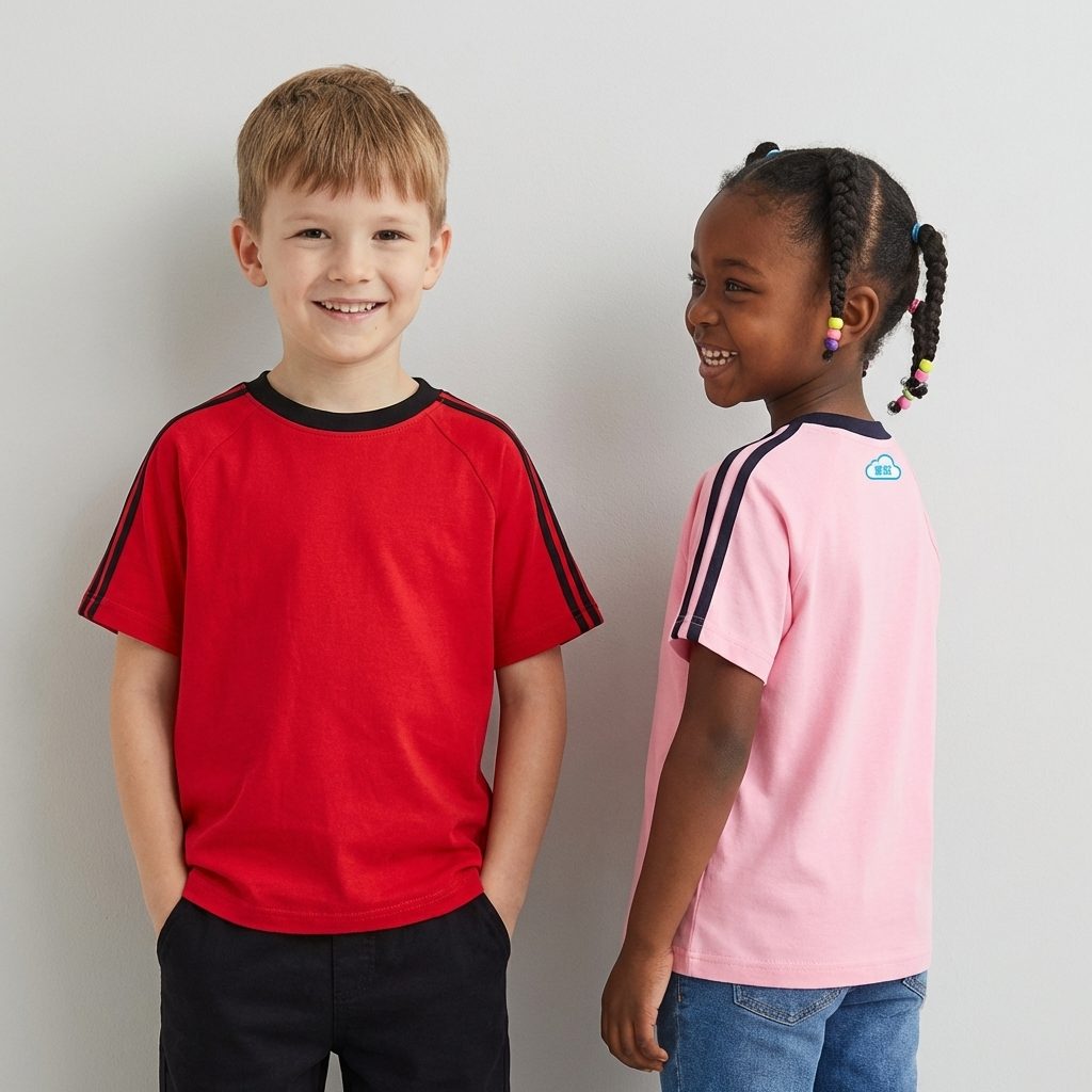 Kids 3-Stripe Ringer Tee | 200g Combed Cotton | Custom Team Apparel