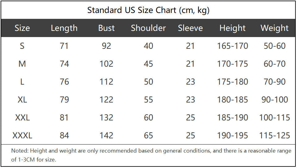 Lightweight Cotton T-Shirts - US Size