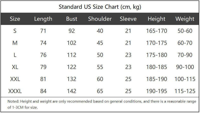 Camiseta ligera de algodón 100% personalizada | Camiseta suave de marca de 145 g/m² Size Chart