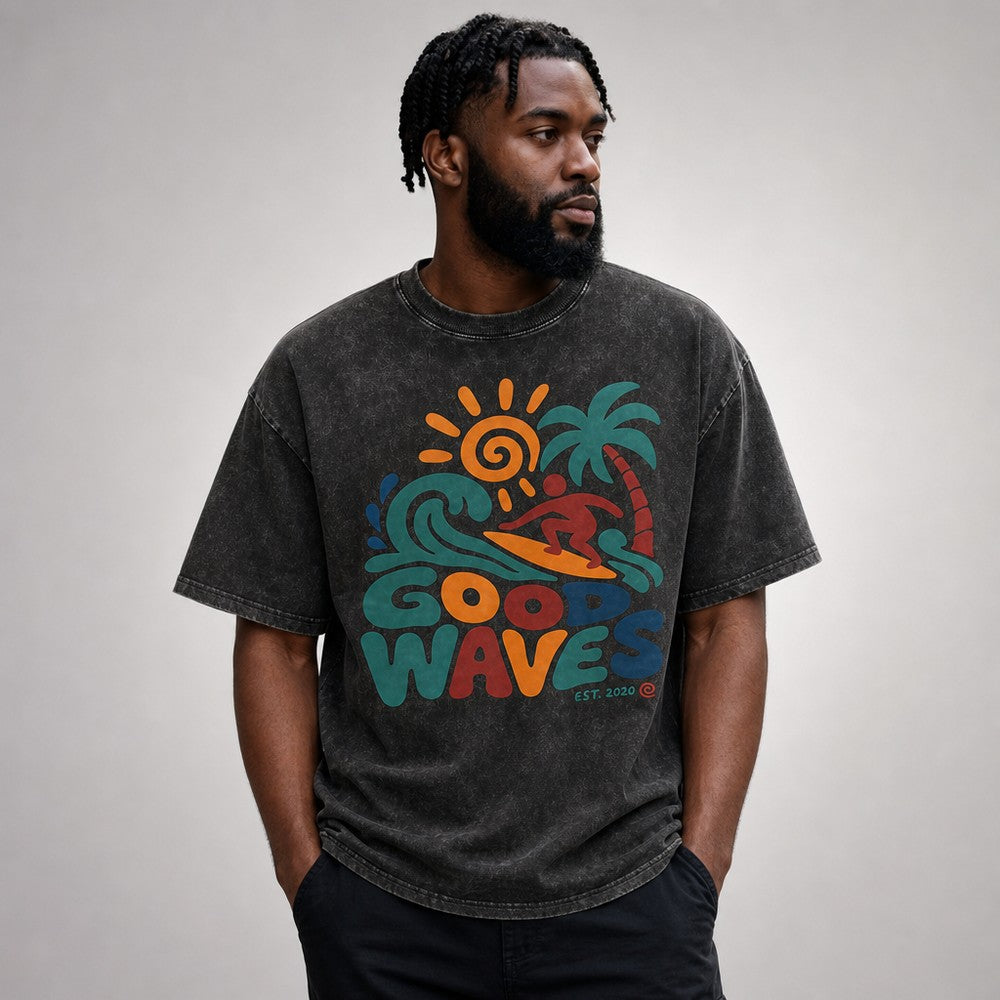 Good Waves Retro Surf Graphic Apparel Collection