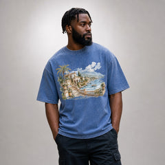 Mediterranean Villa Coastal Escape Vista Graphic Apparel Collection
