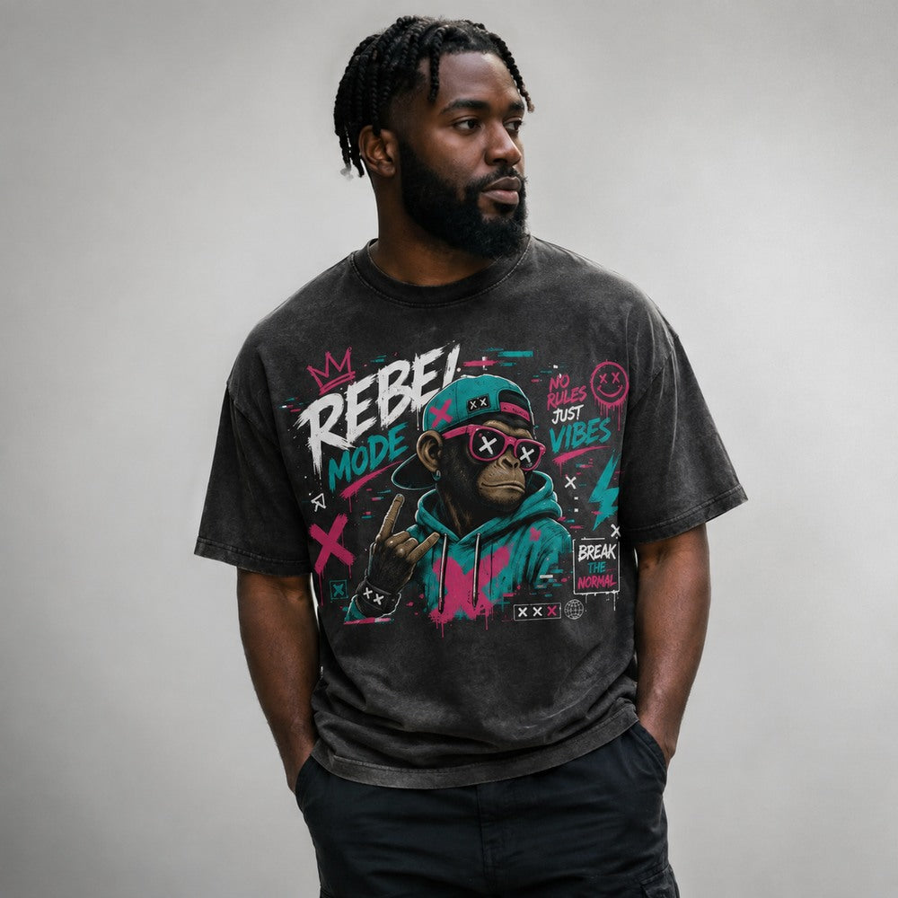 Funky Monkey Rebel Mode Neon Streetwear Graphic Apparel Collection