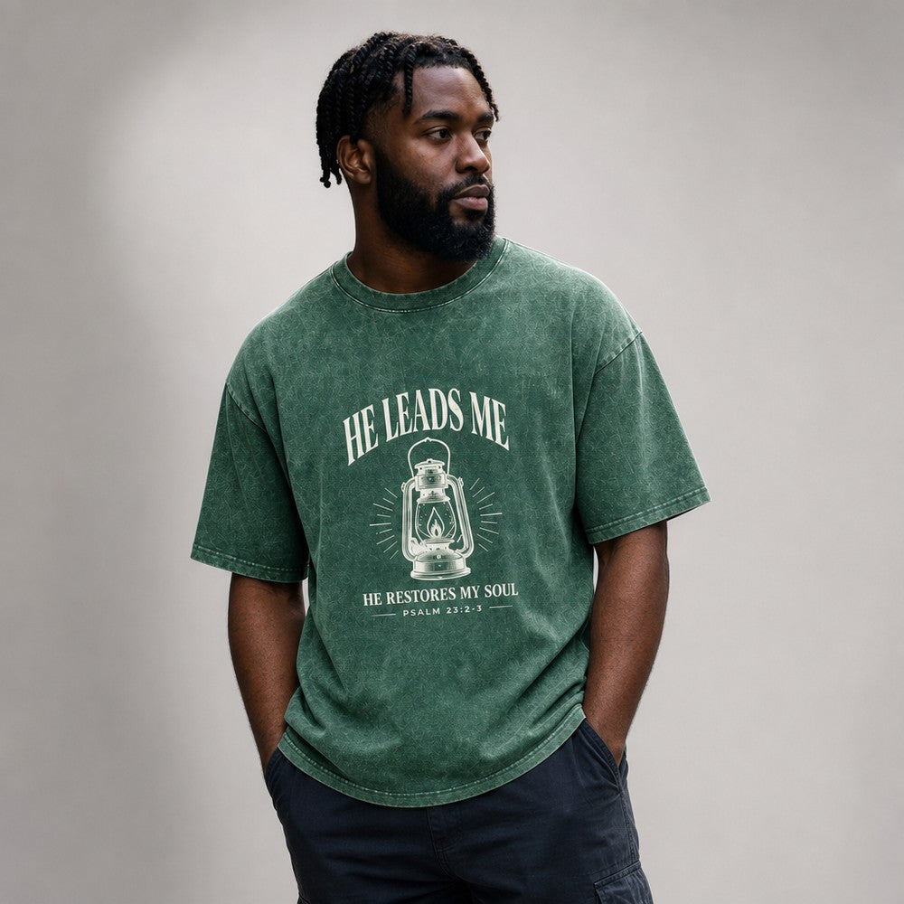 He Leads Me Psalm 23 Still Waters Graphic Apparel Collection