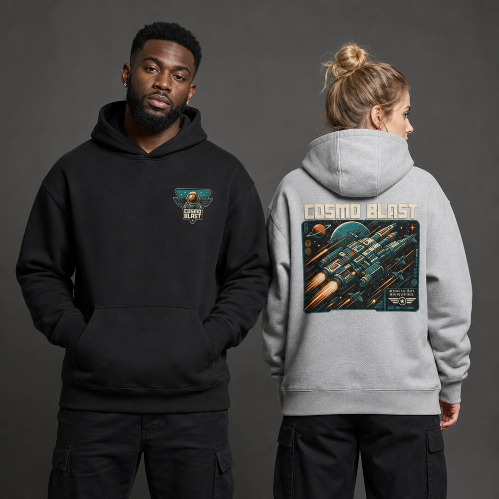 Cosmo Blast Retro Sci-Fi Space Wars Graphic Apparel Collection