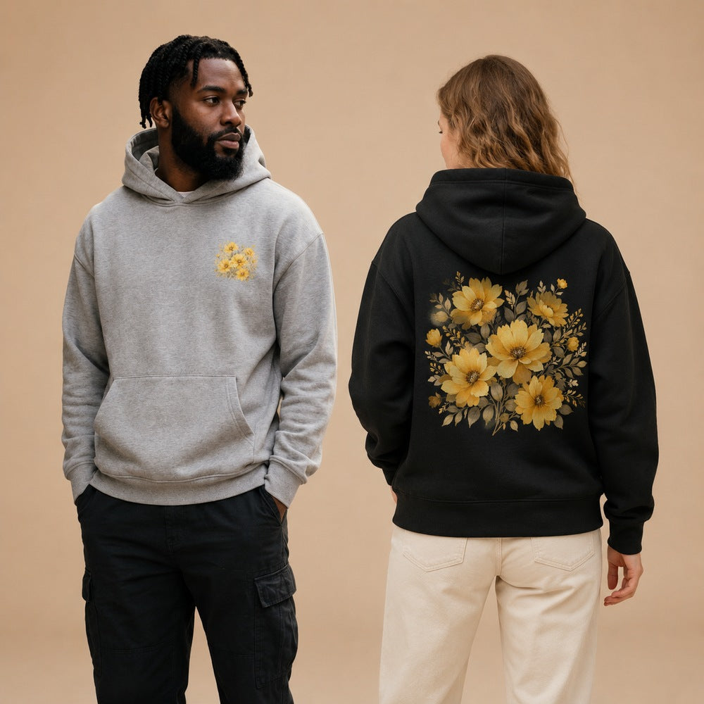 Golden Blossom Botanical Graphic Apparel Collection (T-Shirts and Hoodies)