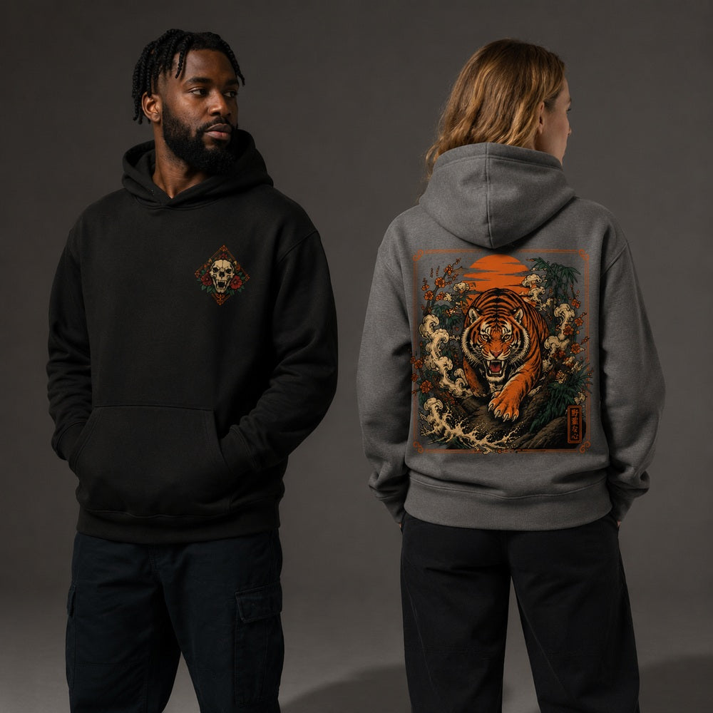 Raging Tiger Irezumi Graphic Apparel Collection (T-Shirts and Hoodies)