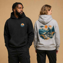 Sunset Trail Rider Adventure Graphic Apparel Collection