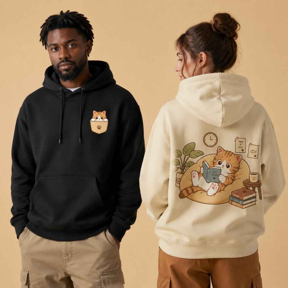 Good Things Take Time Cozy Cat Graphic Apparel Collection