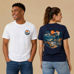 Sunset Trail Rider Adventure Graphic Apparel Collection