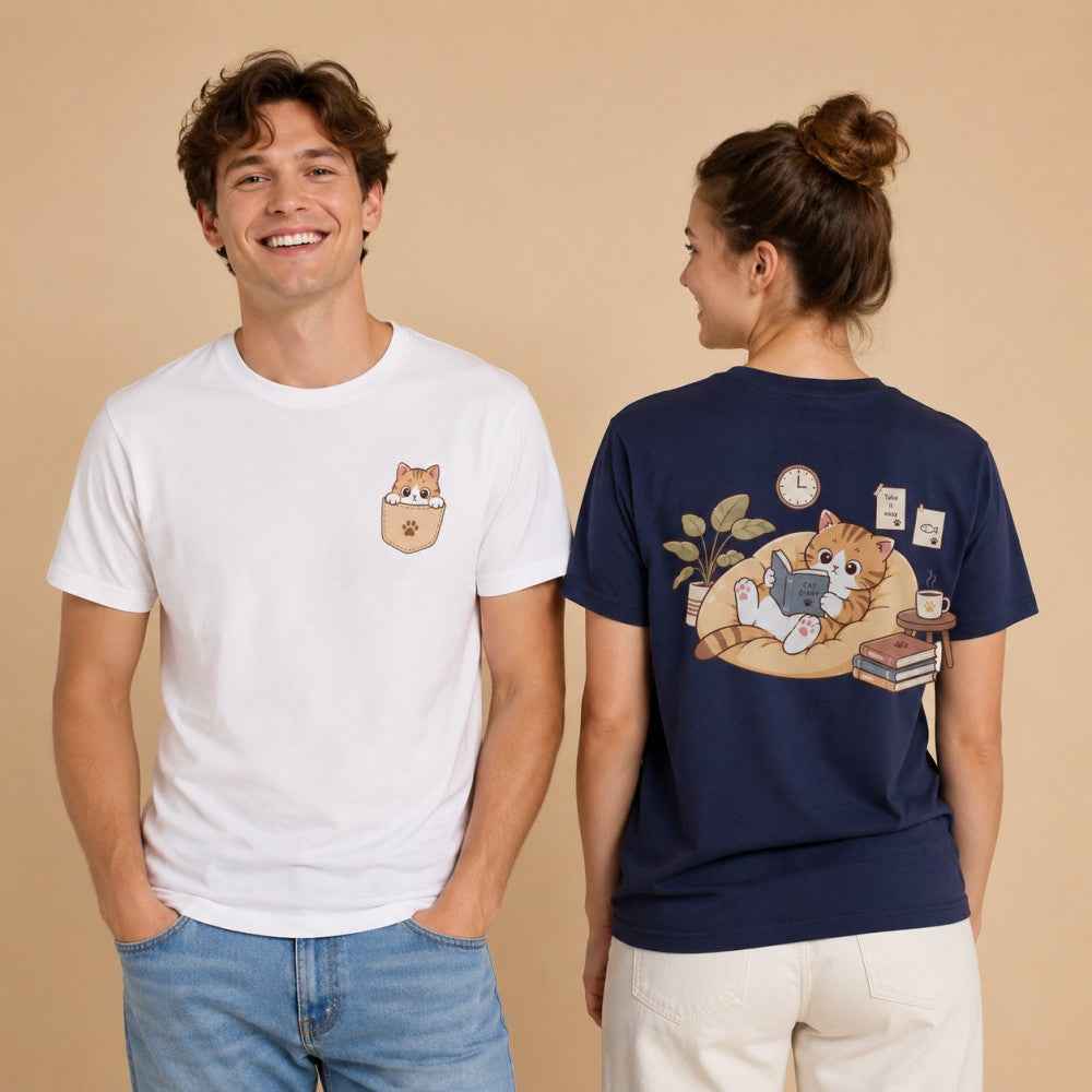 Good Things Take Time Cozy Cat Graphic Apparel Collection
