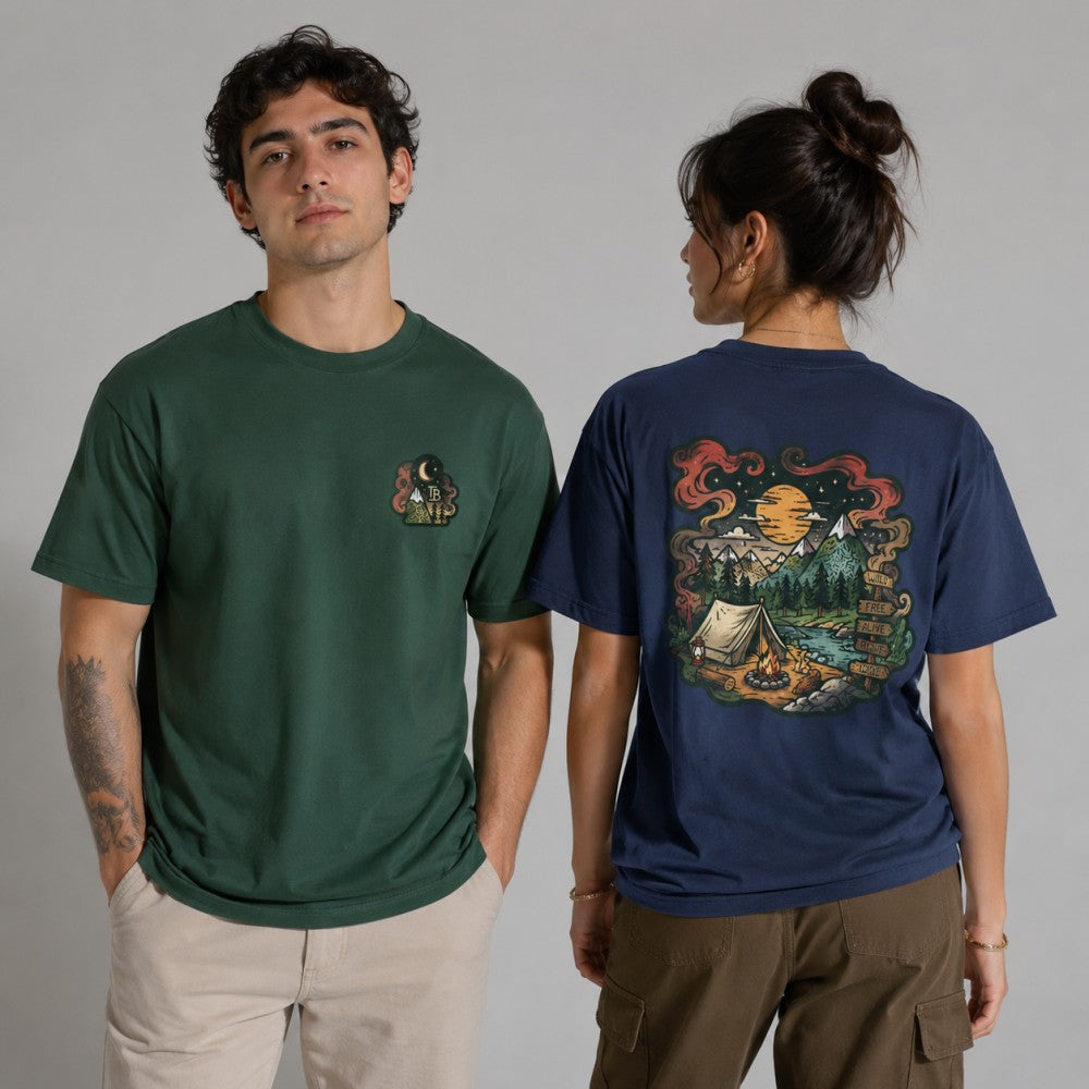 Wild and Free Retro Camp Graphic Hoodies and T-Shirts