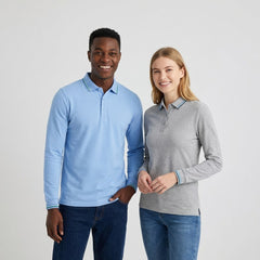 Premium Long Sleeve Pique Polo | Custom Team Uniforms & Corporate Gear