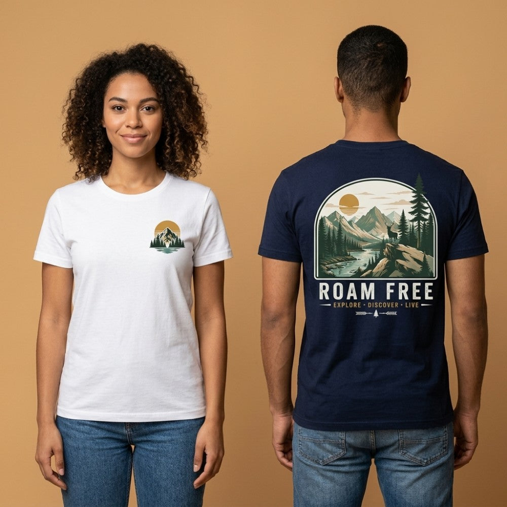 Roam Free Vintage Mountain Graphic Hoodies & T-Shirts