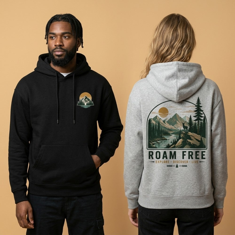 Roam Free Vintage Mountain Graphic Hoodies & T-Shirts