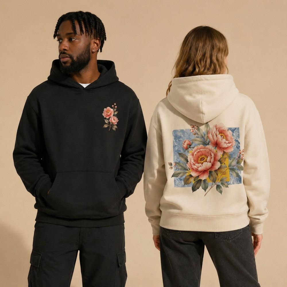 Peony Botanical Art Graphic Apparel Collection (T-Shirts & Hoodies)