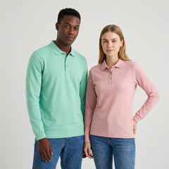 Custom 100% Cotton Long Sleeve Polo | Soft 280gsm Heavyweight Uniforms