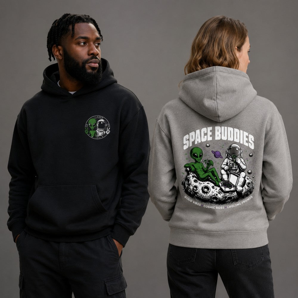 Space Buddies Retro Sci-Fi Graphic T-Shirts and Hoodies