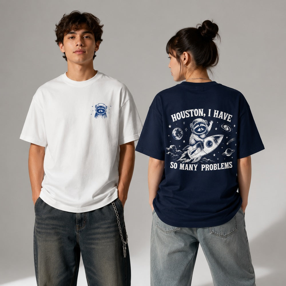 Houston I Have So Many Problems Retro Space Graphic Apparel Collection