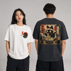 Japanese Neko Ramen Cute Cat Graphic Apparel Collection