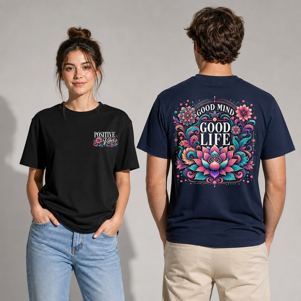 Good Mind Good Life Retro Floral Graphic Apparel Collection