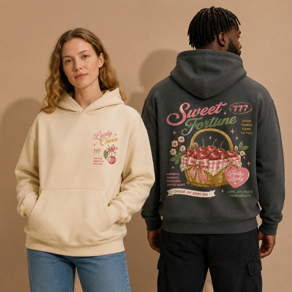 Sweet Fortune Cherry Retro Graphic Hoodies and T-Shirts
