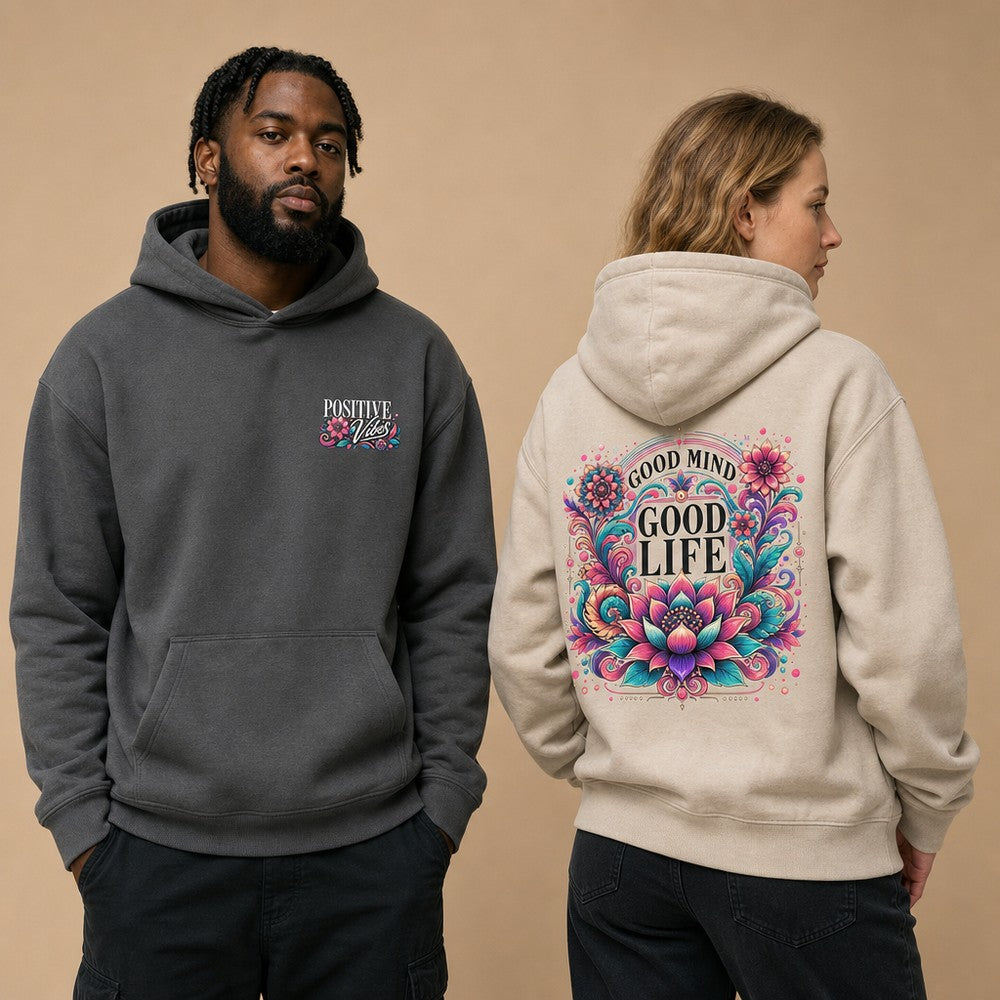 Good Mind Good Life Retro Floral Graphic Apparel Collection