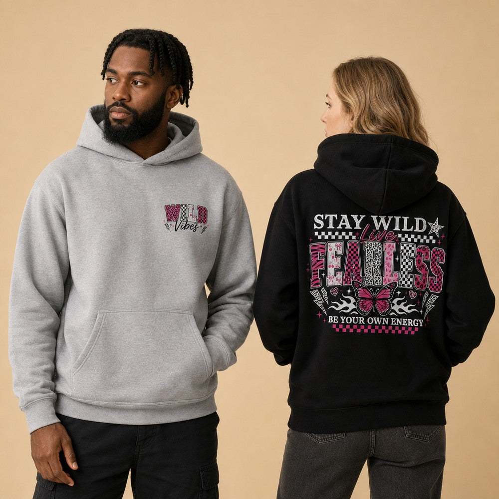 Stay Wild Live Fearless Y2K Graphic Apparel Collection