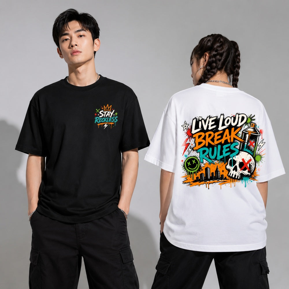 Live Loud Break Rules Streetwear Graphic Apparel Collection