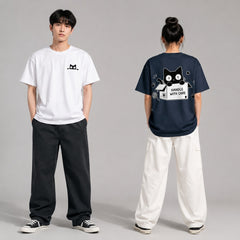 Handle With Care Cat Kawaii Graphic Apparel Collection