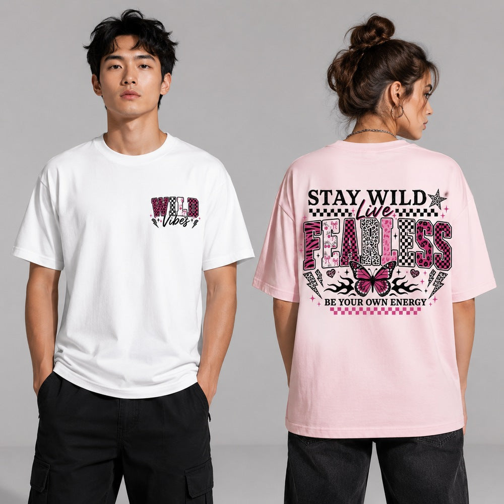 Stay Wild Live Fearless Y2K Graphic Apparel Collection