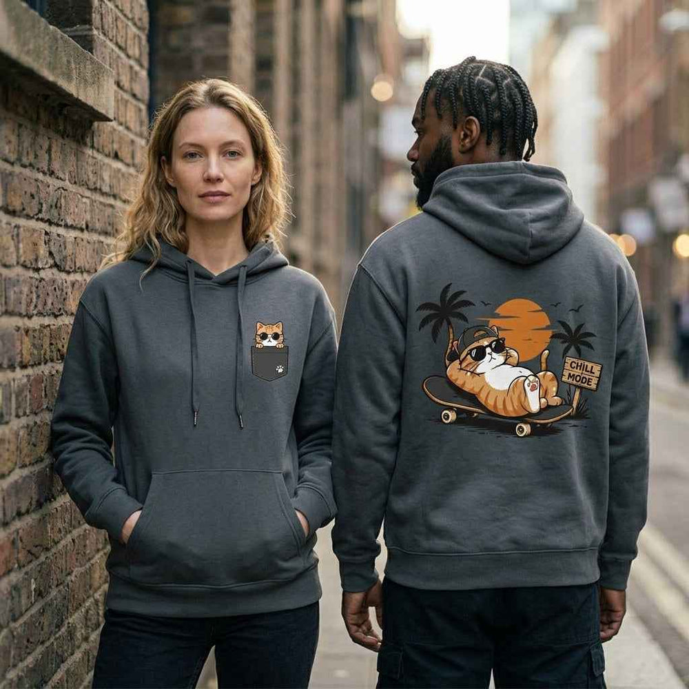 Chill Mode Cat Streetwear Graphic Apparel Collection (T-Shirts & Hoodies)（副本）