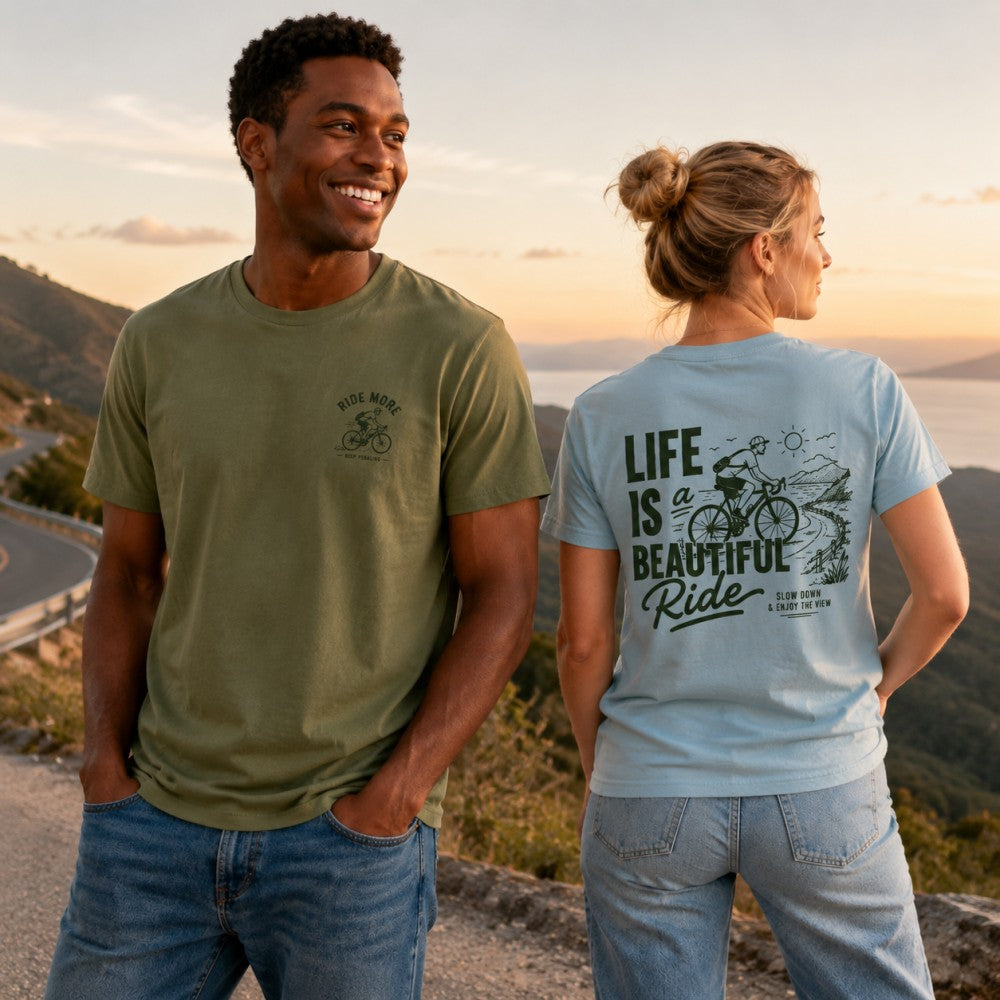 Beautiful Ride Adventure Cycling Graphic T-Shirts & Hoodies
