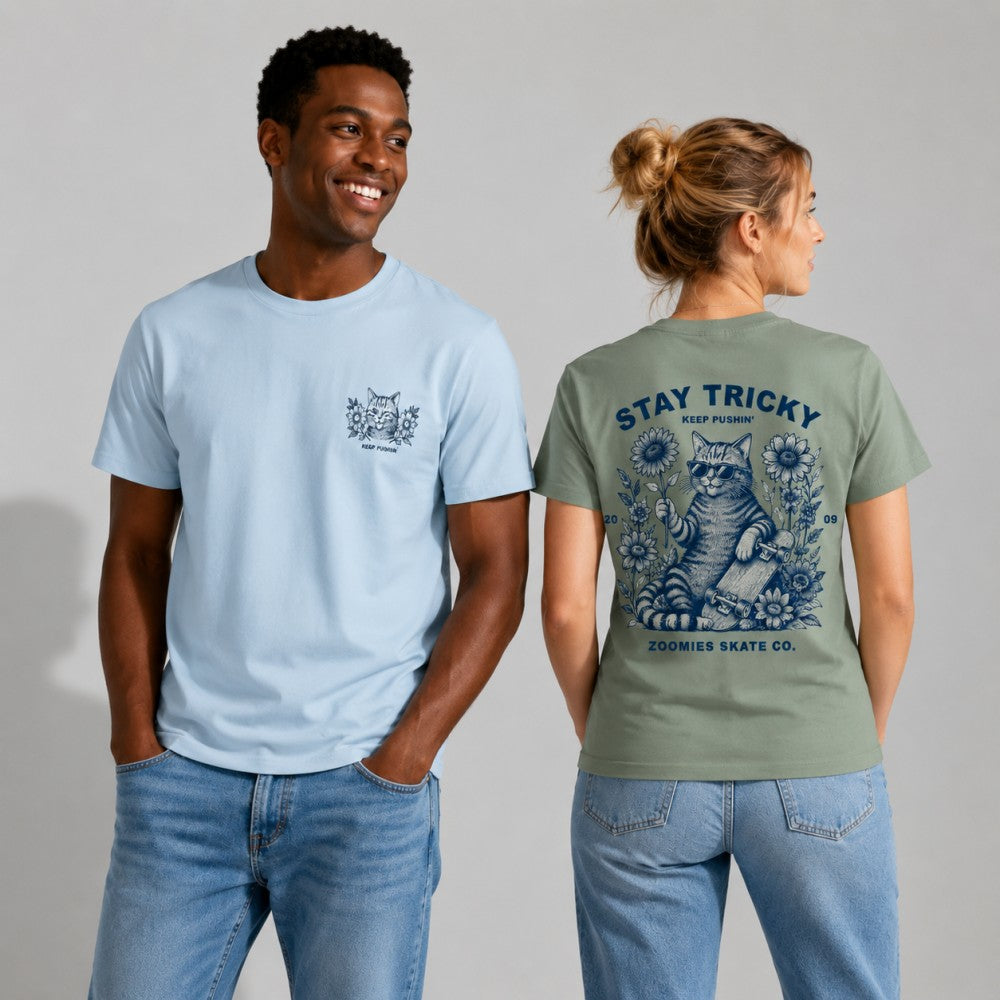 Stay Tricky Cat Skate Graphic T-Shirts & Hoodies