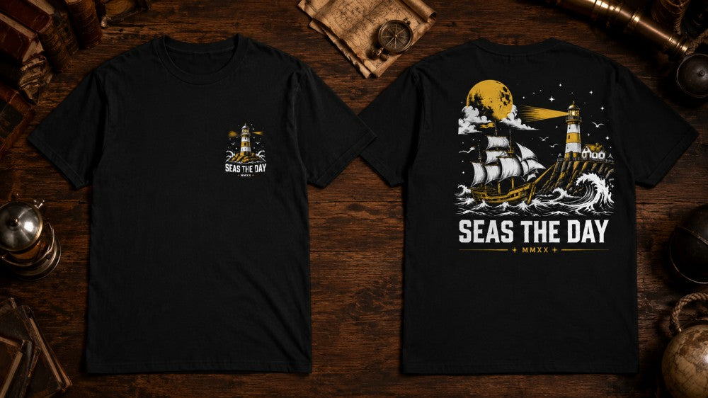Seas the Day Vintage Nautical Graphic T-Shirts and Hoodies
