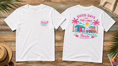 Florida Live Salty Retro Surf Vacation Graphic T-Shirts and Hoodies