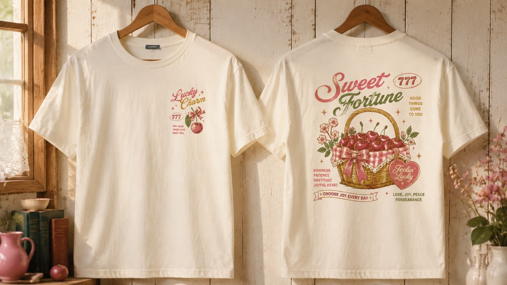 Sweet Fortune Cherry Retro Graphic Hoodies and T-Shirts