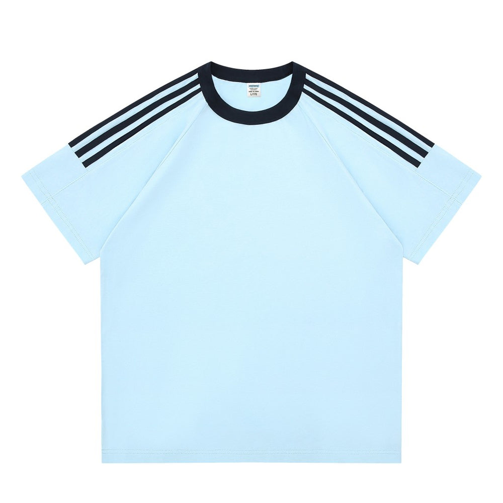 Custom Drop-Shoulder 3-Stripe T-Shirt | 100% Cotton Team Merch - MintiClothing