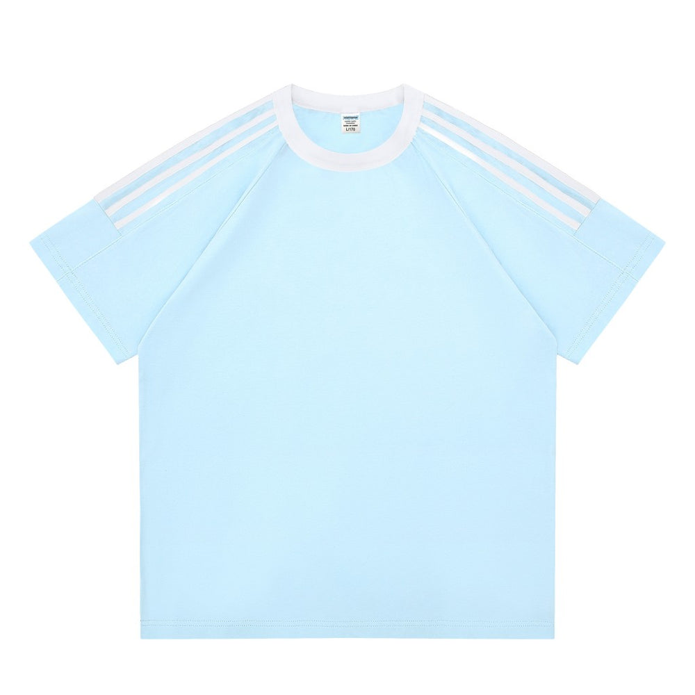 Custom Drop-Shoulder 3-Stripe T-Shirt | 100% Cotton Team Merch - MintiClothing