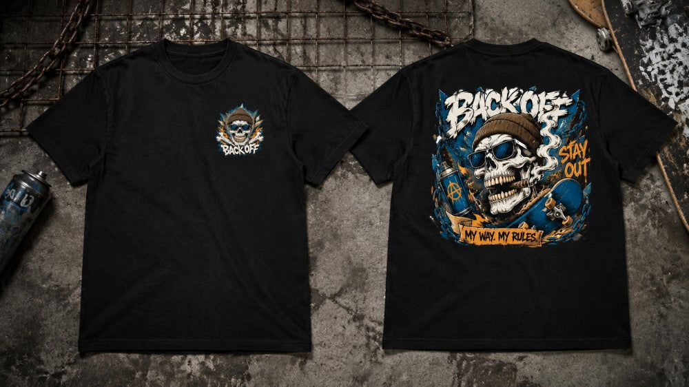 Back Off Skull Streetwear Graphic T-Shirts and Hoodies