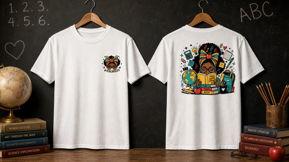 Afro Teacher Life Graphic Apparel Collection (T-Shirts and Hoodies)