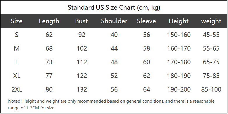 Premium Custom Long Sleeve Polo - Mercerized Cotton Pique Uniforms Size Chart