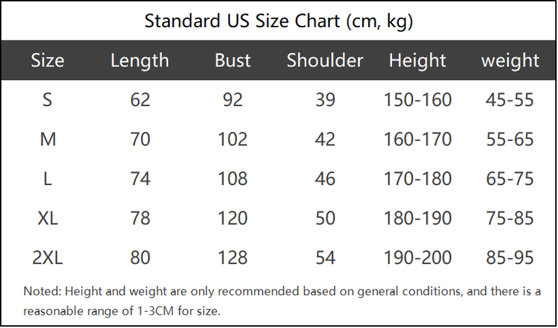 Custom Performance Polo | Cooling 200gsm Stretch Fabric | Wrinkle-Free Team Uniforms Size Chart
