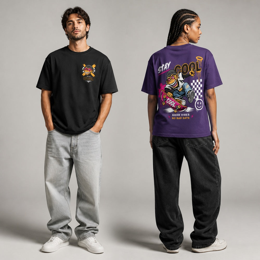 Stay Cool Monkey Skateboard Streetwear Graphic Apparel Collection