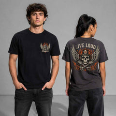 Live Loud Rock N Roll Biker Graphic T-Shirts and Hoodies