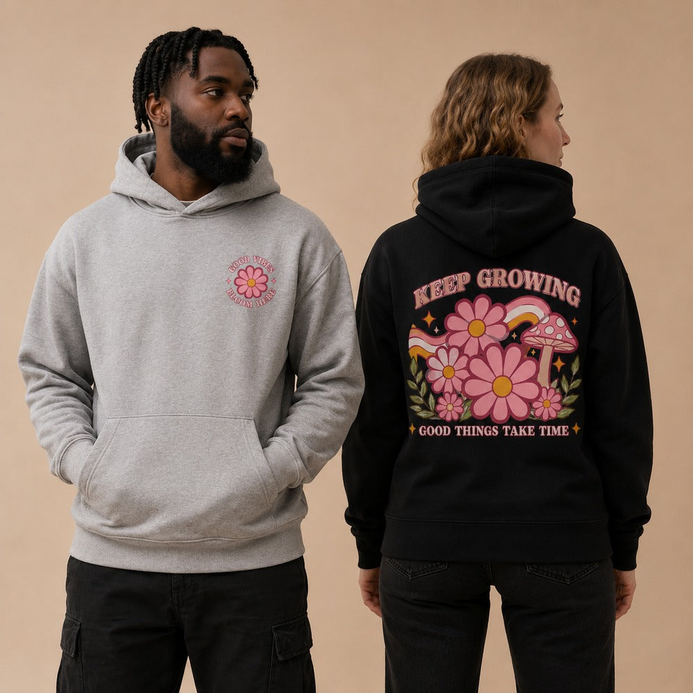 Keep Growing Groovy Floral Graphic Apparel (T-Shirts and Hoodies)